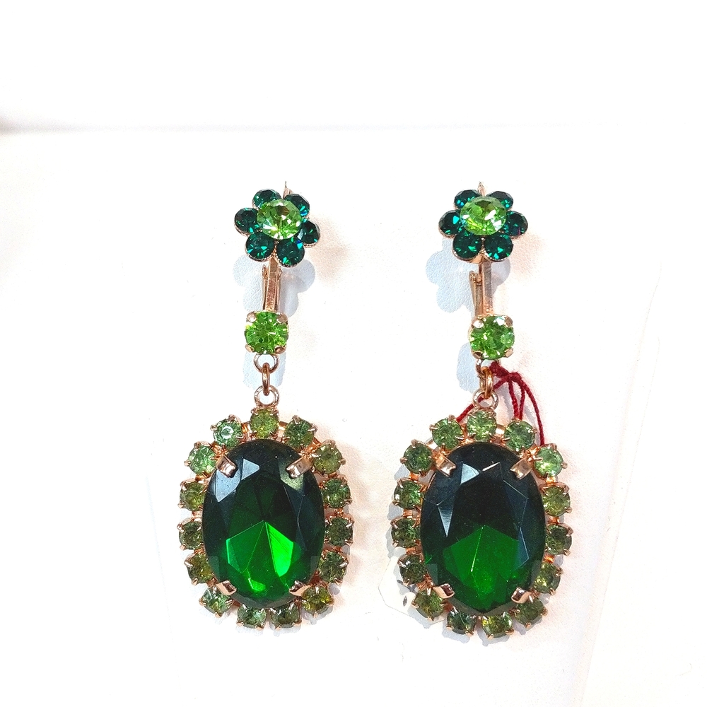 Emerald Green Swarovski Crystal Earrings